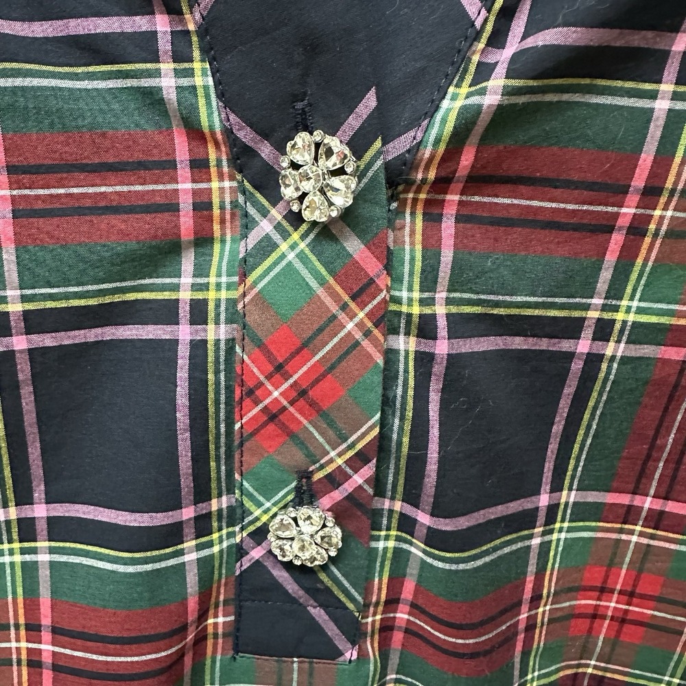 Talbots Plaid Tunic Top - Red and Green - Picture 4 of 7